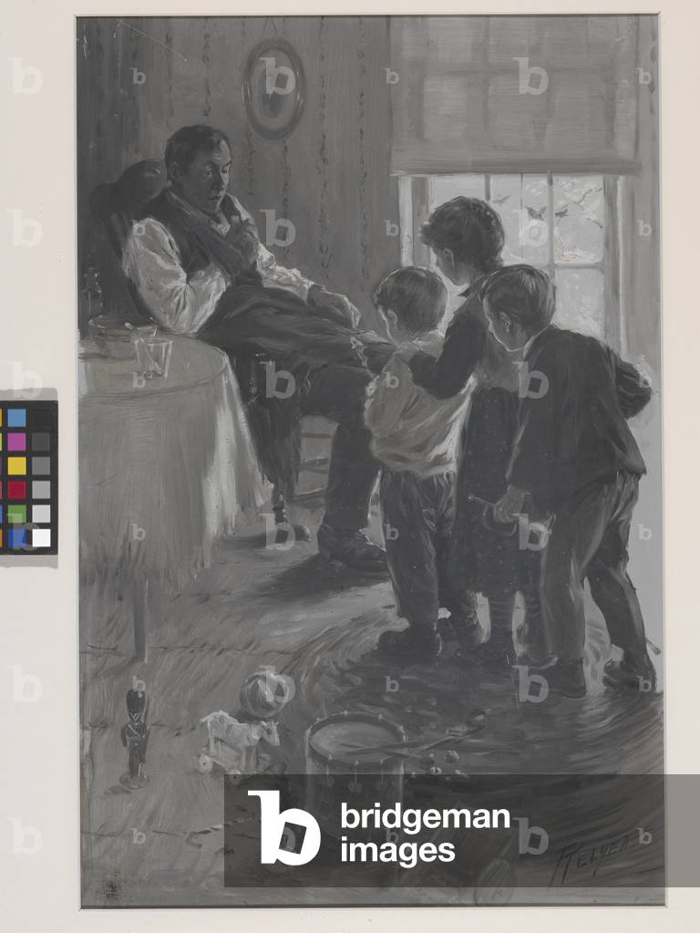 Frontispiece For James Whitcomb Riley's 'A Defective Santa Clause', 1904 (oil on academy board)
