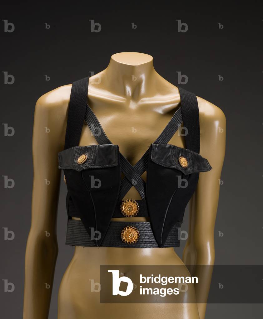 Bondage top, c.1992-93 (wool, leather, metal & glass) 