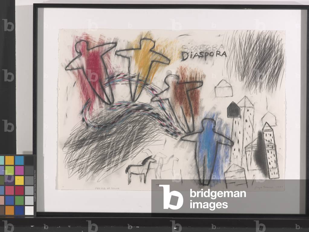 People Of colour, 1989 (pastel on cream wove paper)