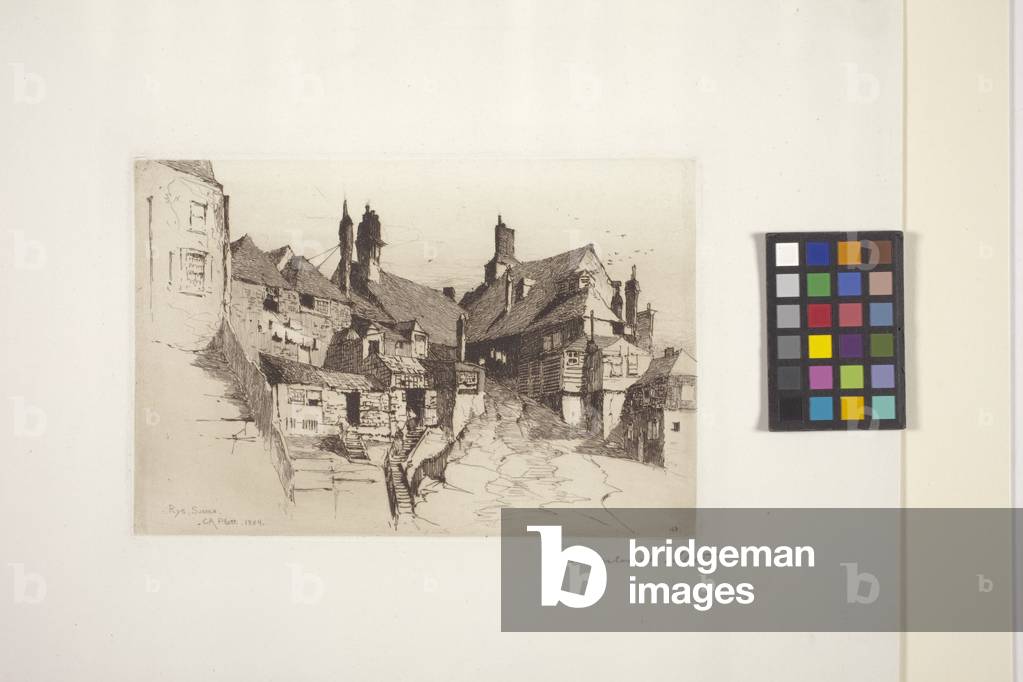 Rye, Sussex (etching on paper)