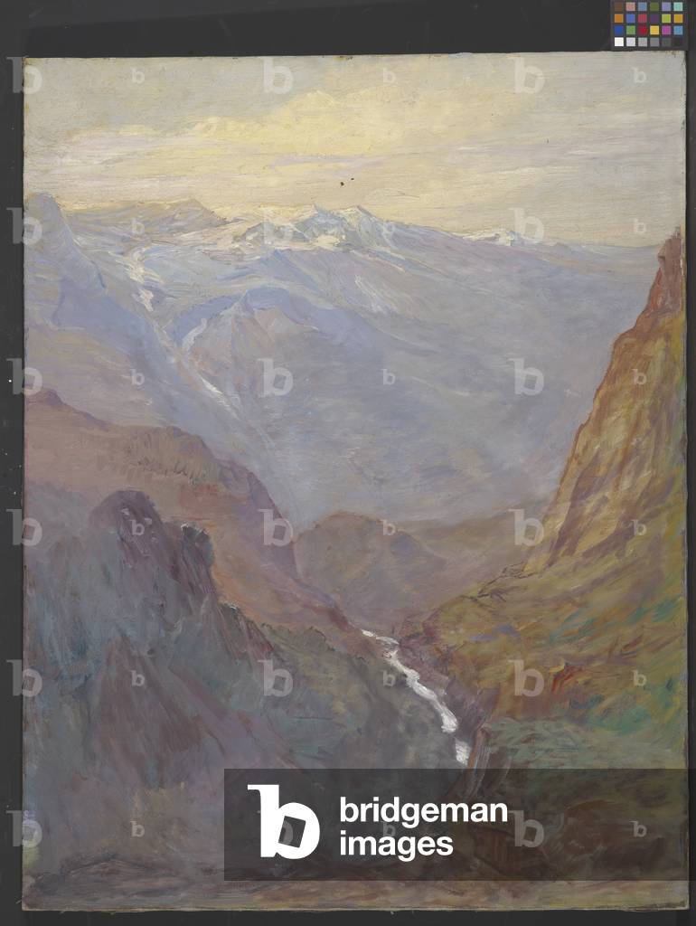 Rocky Mountain Scene (oil on canvas)