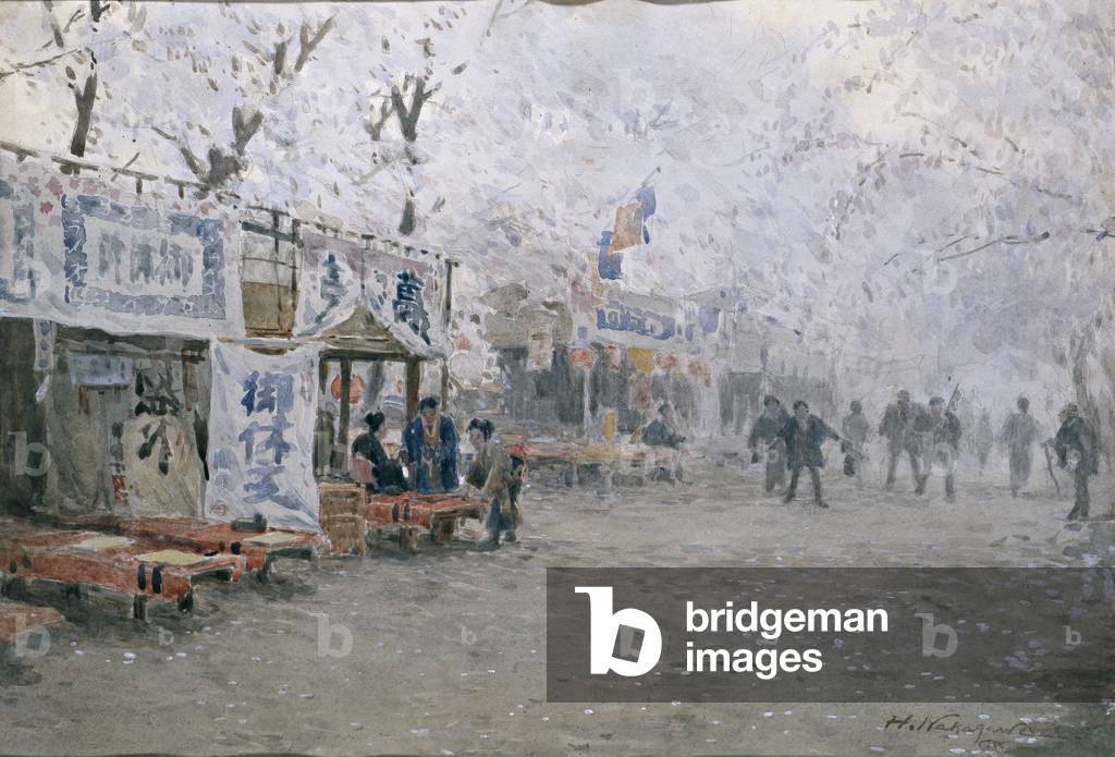 Cherry Blossom Festival, c.1903 (w/c on off-white paper)