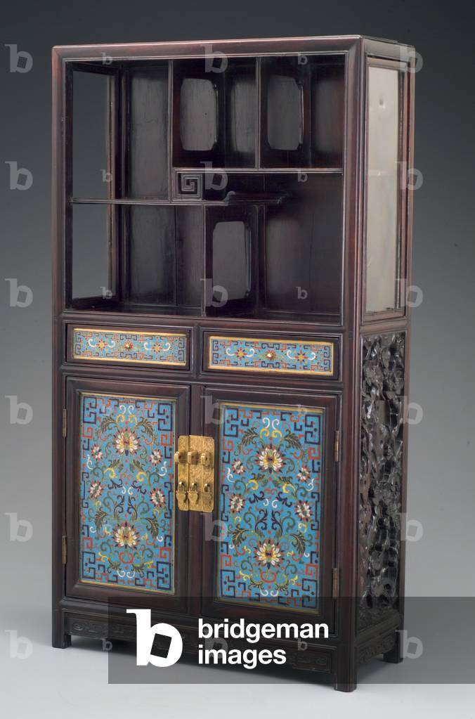 Cabinet (wood and cloisonné)