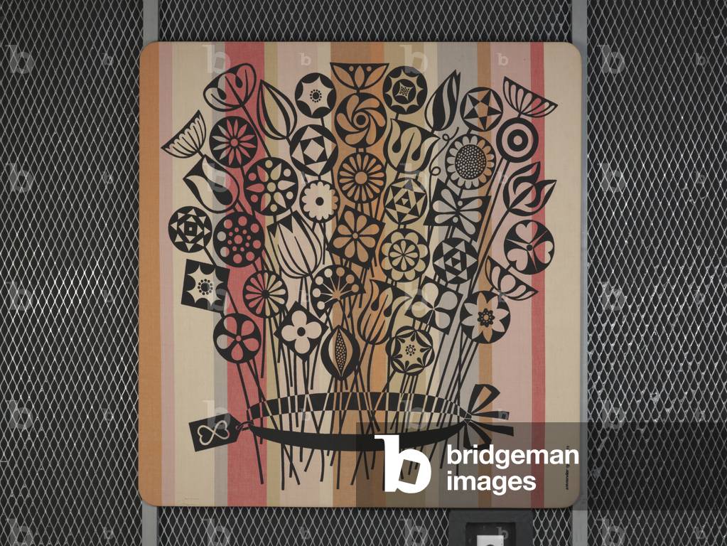 Textile Panel; 'Bouquet' (cotton, silk screen ink or dye)