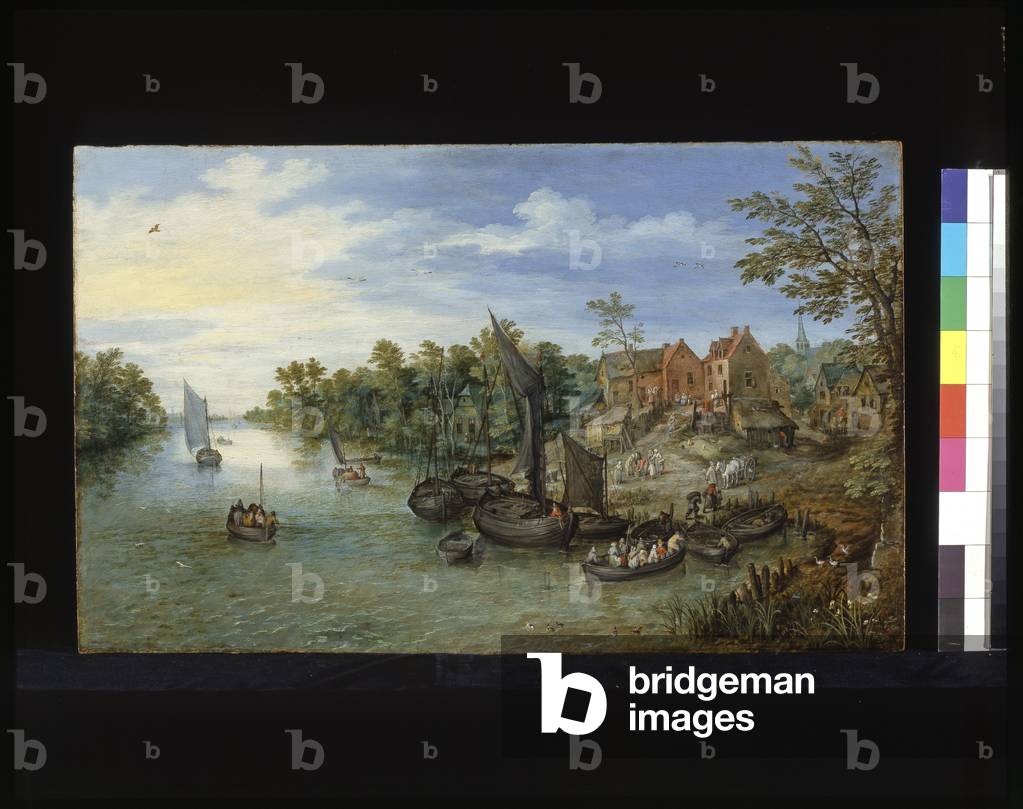 River Landscape (oil on wood)