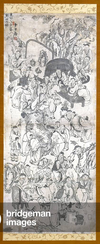 Untitled Sketch Of 100 Old Men (ink on paper)