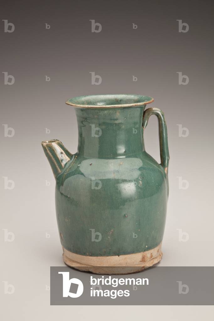 Turquoise ewer with short spout, 618-907 (glaze (Changsha ware))
