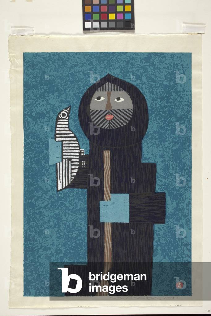 Rescued Bird (Tasukatta Tori) (colour woodblock print)