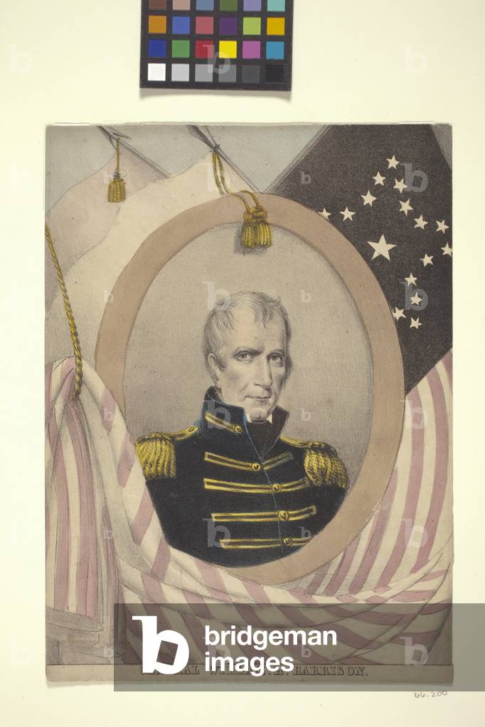 General Willam [Sic] H. Harrison (hand-coloured lithograph)