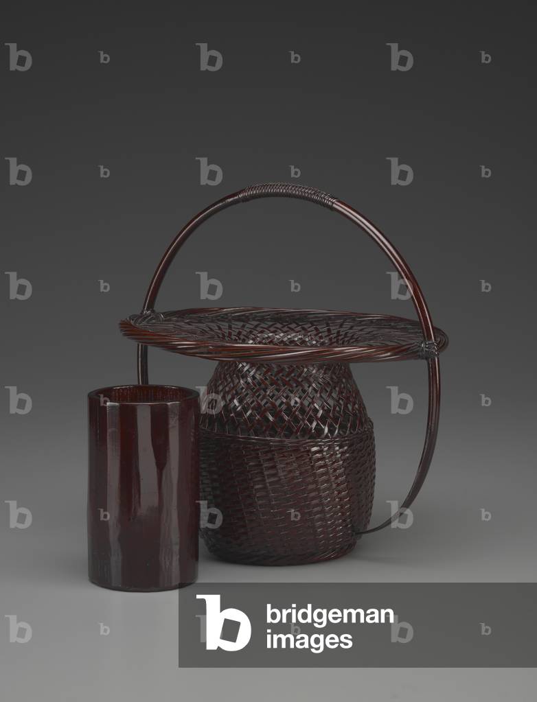 Loop-Handled Flower Basket (bamboo and rattan)