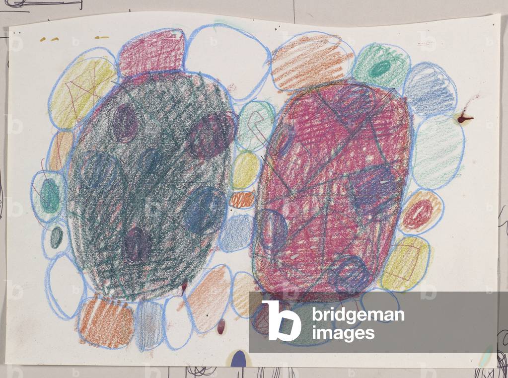 Study for Midnight Train, 2001 (coloured pencil with oil on paper)