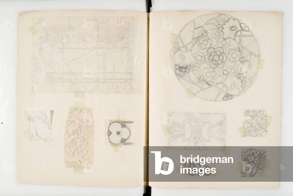 Album Of 400 Transfer Designs, With One colour Print (paper, pencil)