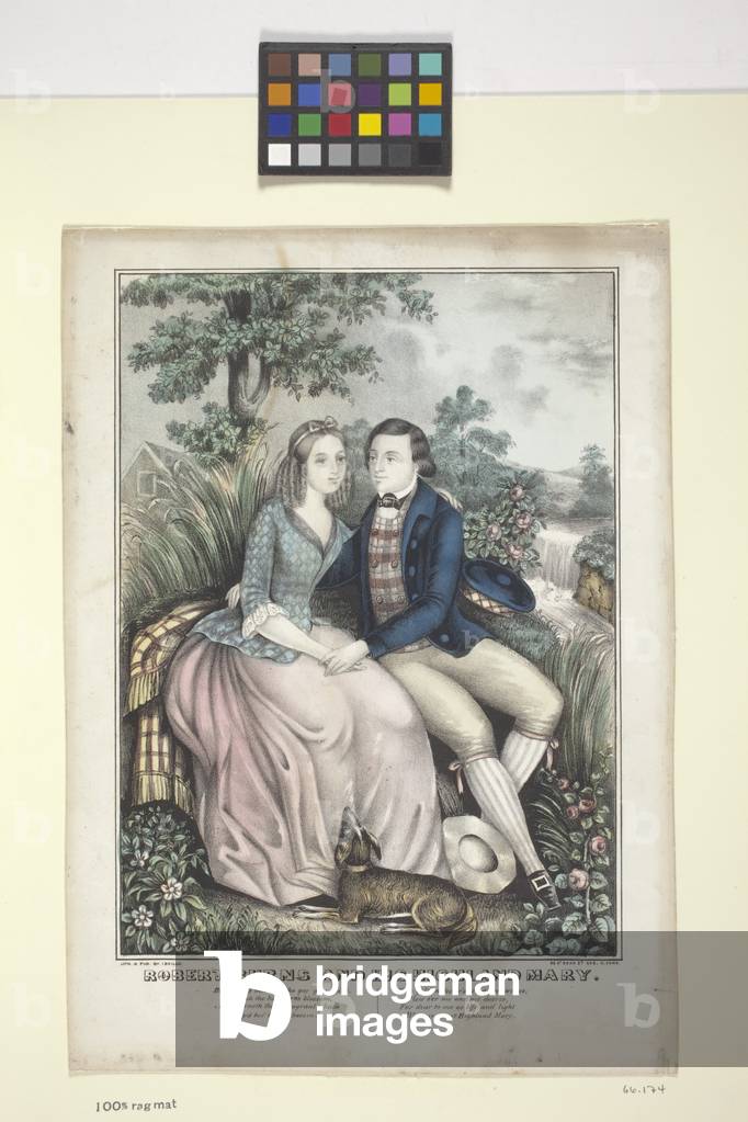 Robert Burns And His Highland Mary (hand-coloured lithograph)