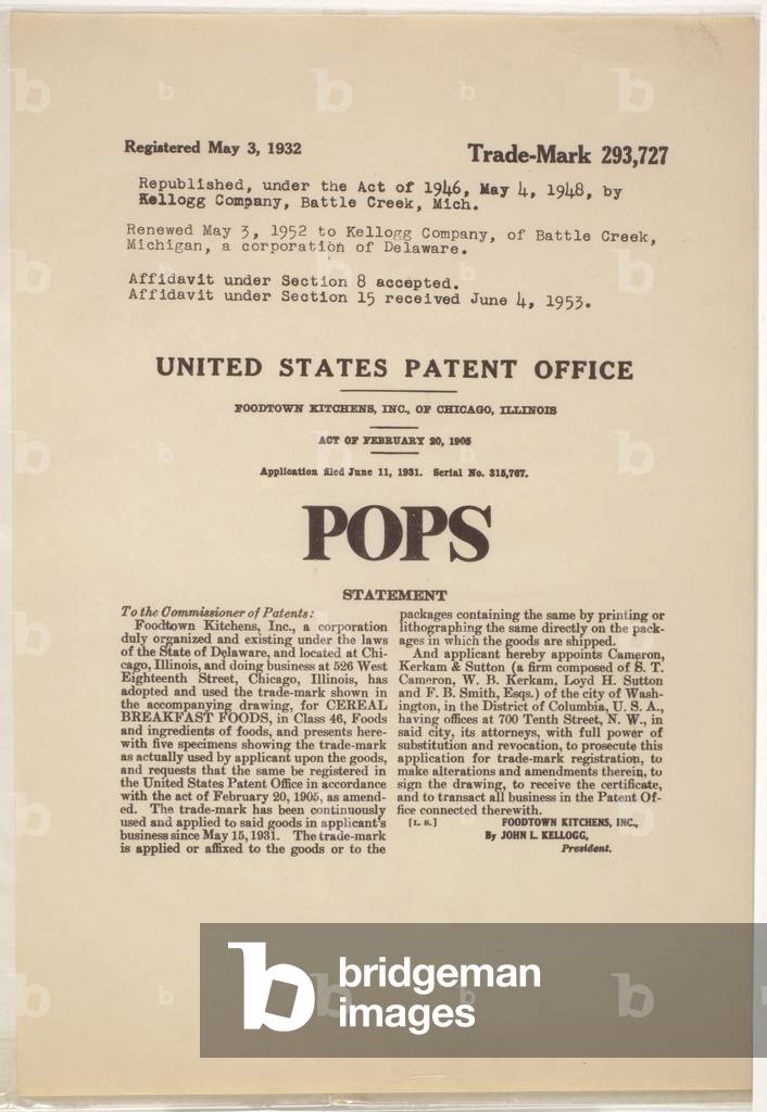 Addendum to Pop, Patent #293,727, 1964 (mimeograph ink on paper)