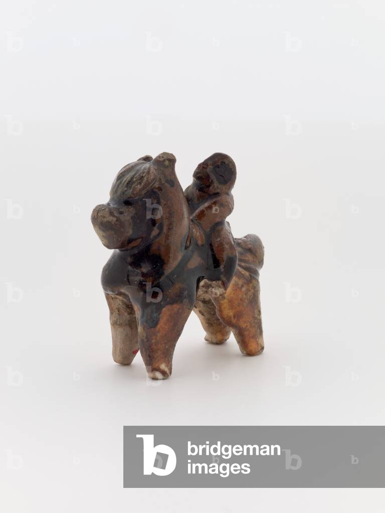 Horseman (earthenware, black, brown glaze)