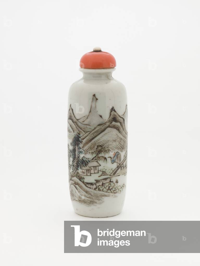 Snuff bottle with lid (porcelain)