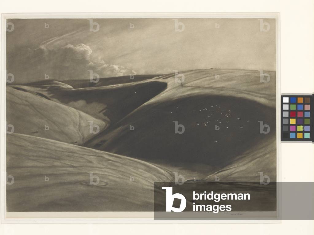 The Shadowed Valley (mezzotint on india paper chine collé)