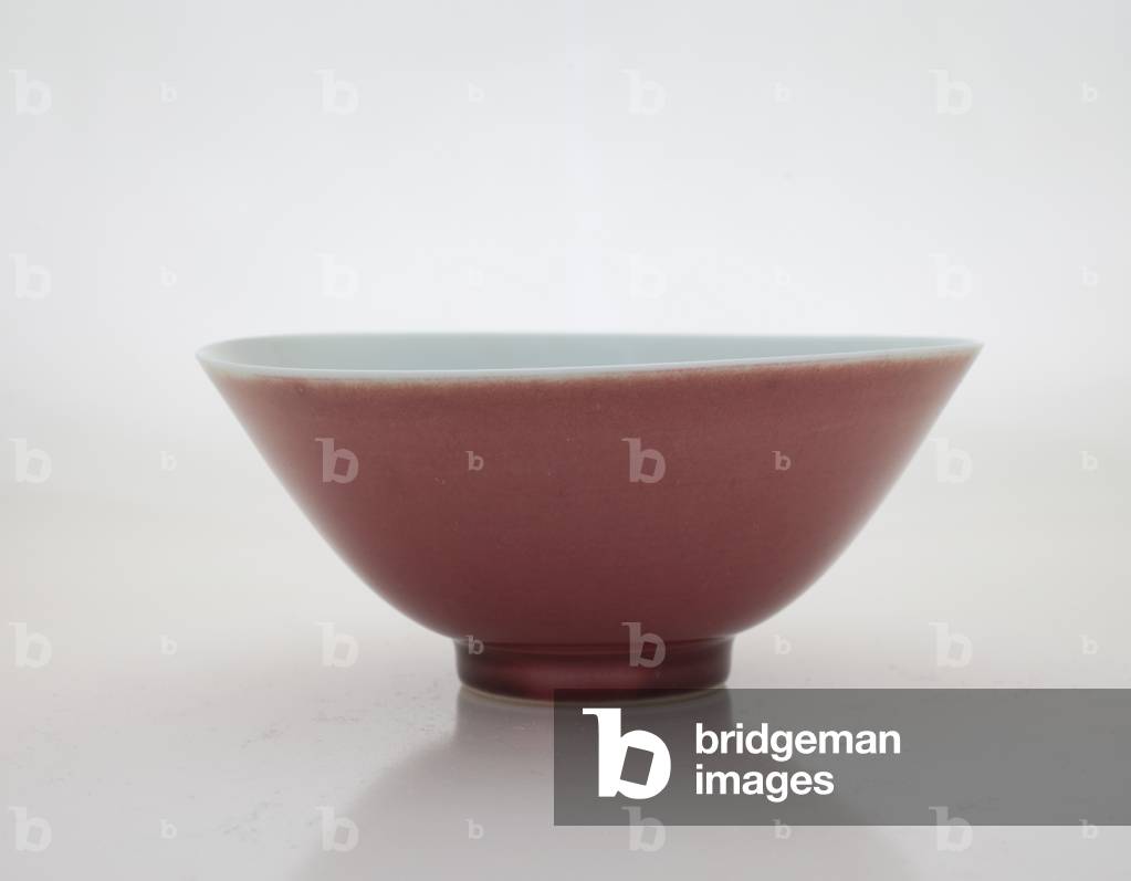 Peachbloom bowl, 1723-1735 (porcelain with blue underglaze decoration)