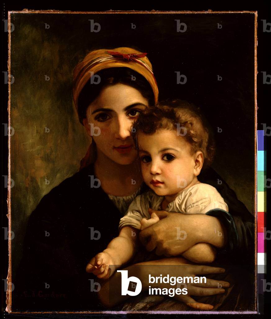 Young Girl With Child (oil on canvas)