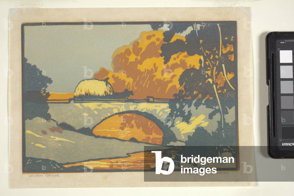 Wilton Bridge (colour woodblock print)