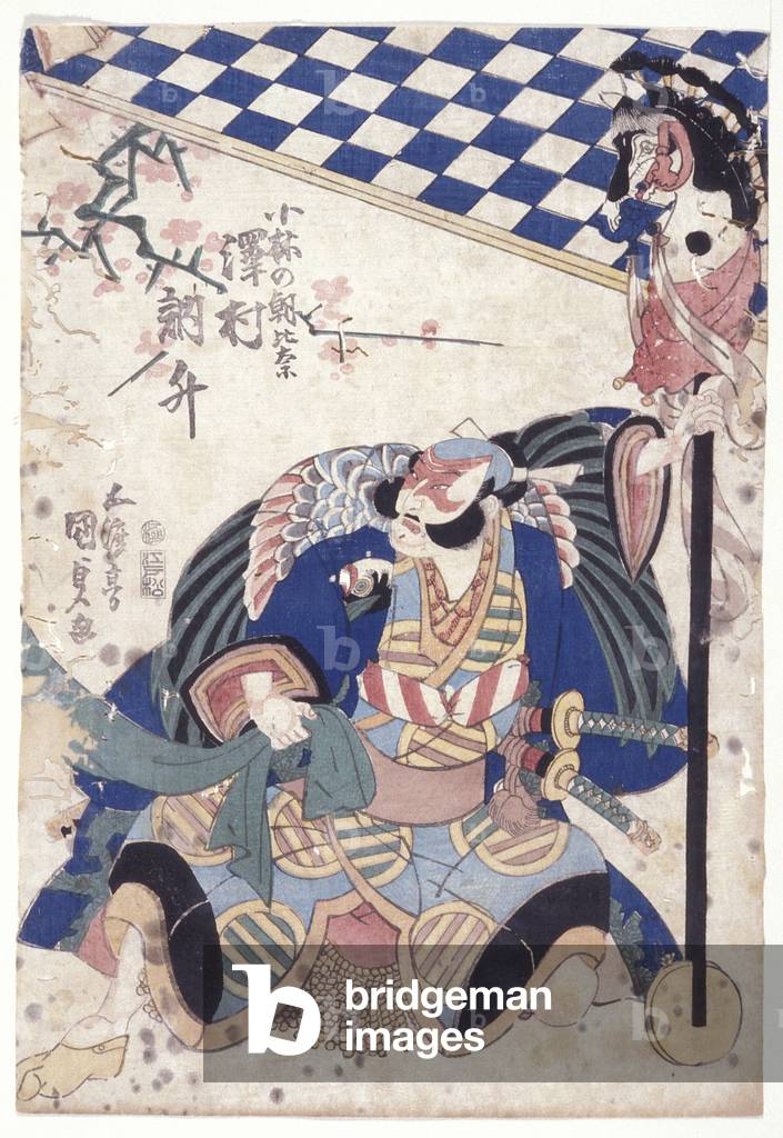 Sawamura Tossho As Kobayashi Asahina (colour woodblock)