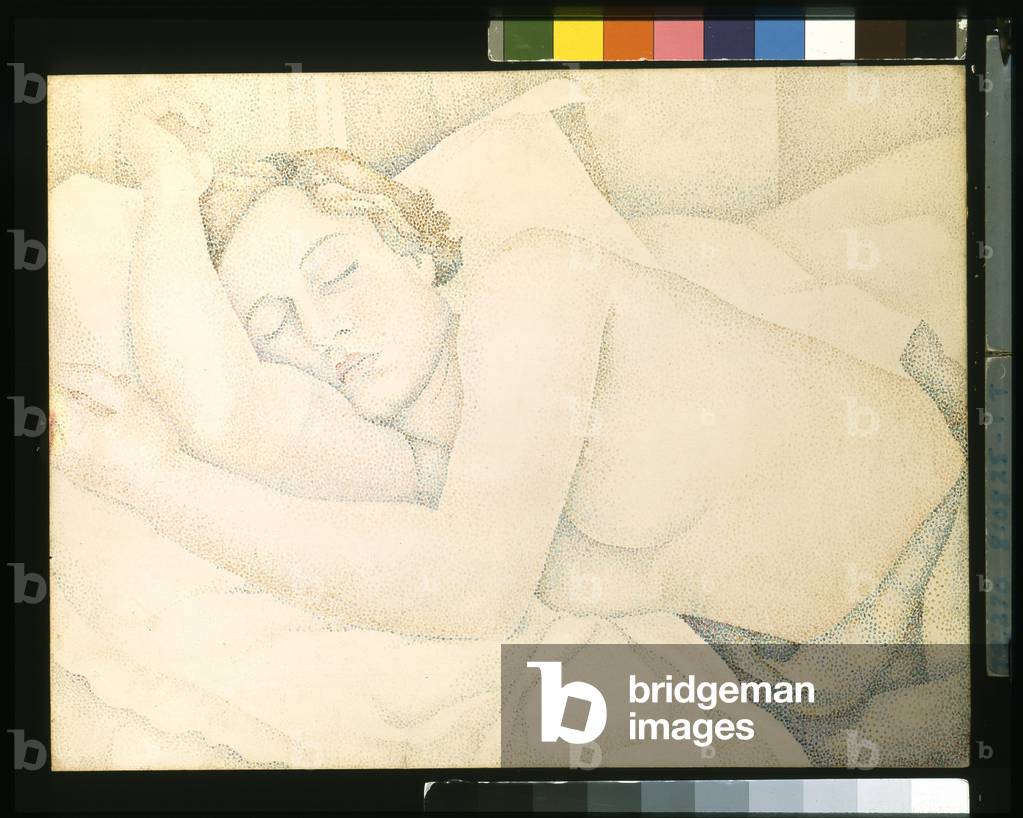 Young Woman Sleeping (watercolour and pencil on cream heavy wove paper)