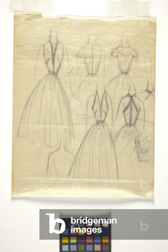 Sketches Of Various Dresses (pencil on paper)