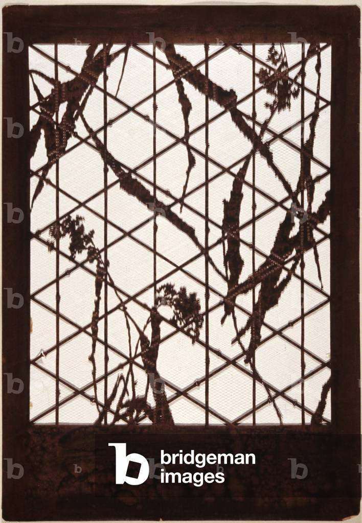 Stencil: Grain, Bark And Branches On Bamboo Trellis