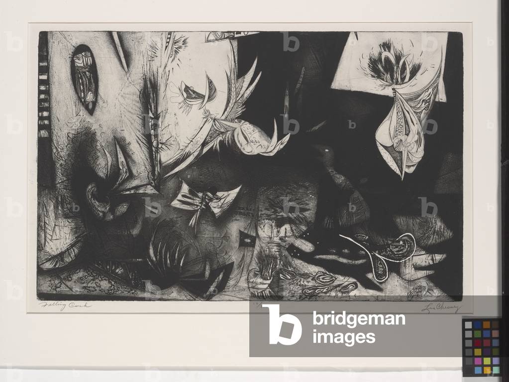 Falling Cock (engraving and aquatint)