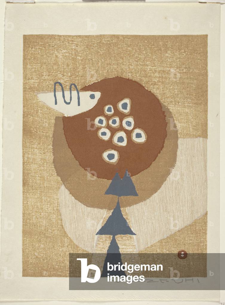 Uccello in albero (colore legno stampa)