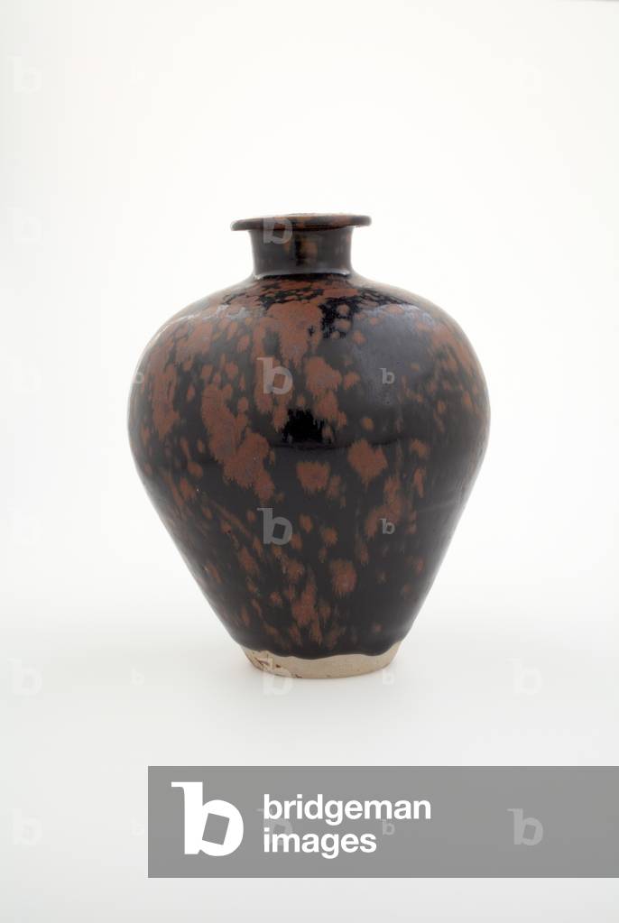 Jar with spotted glaze (stoneware, slip, glaze)