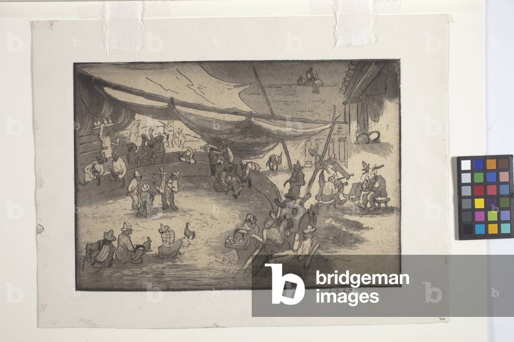 Matching And Weighing The Birds (etching, soft-ground etching and aquatint on cream wove paper)