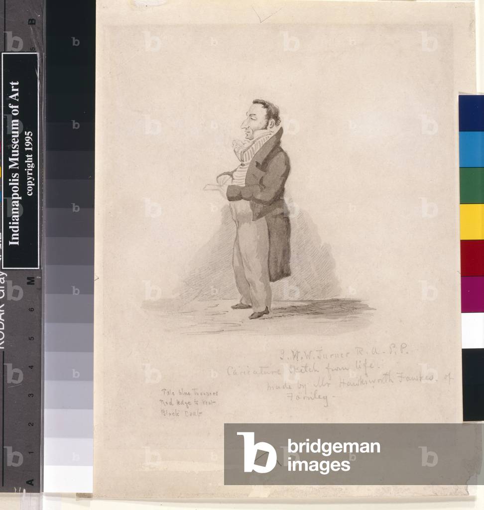 Caricature Of J. M. W. Turner, c.1818 (gray ink wash over pencil on cream paper)