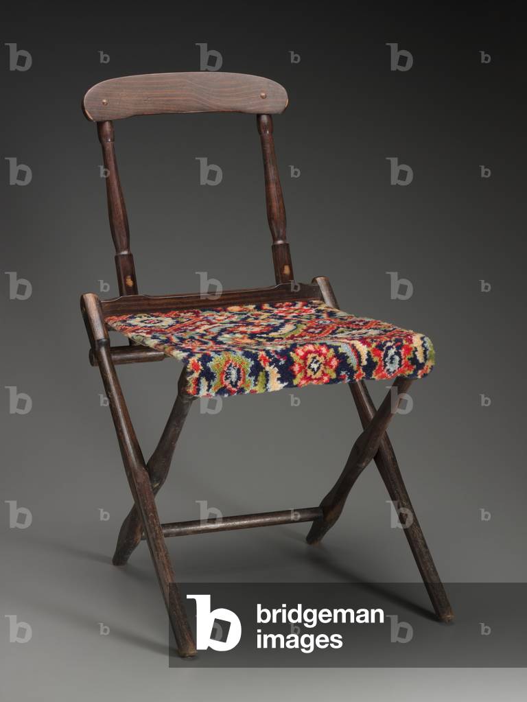 Folding Chair (wood and carpet)