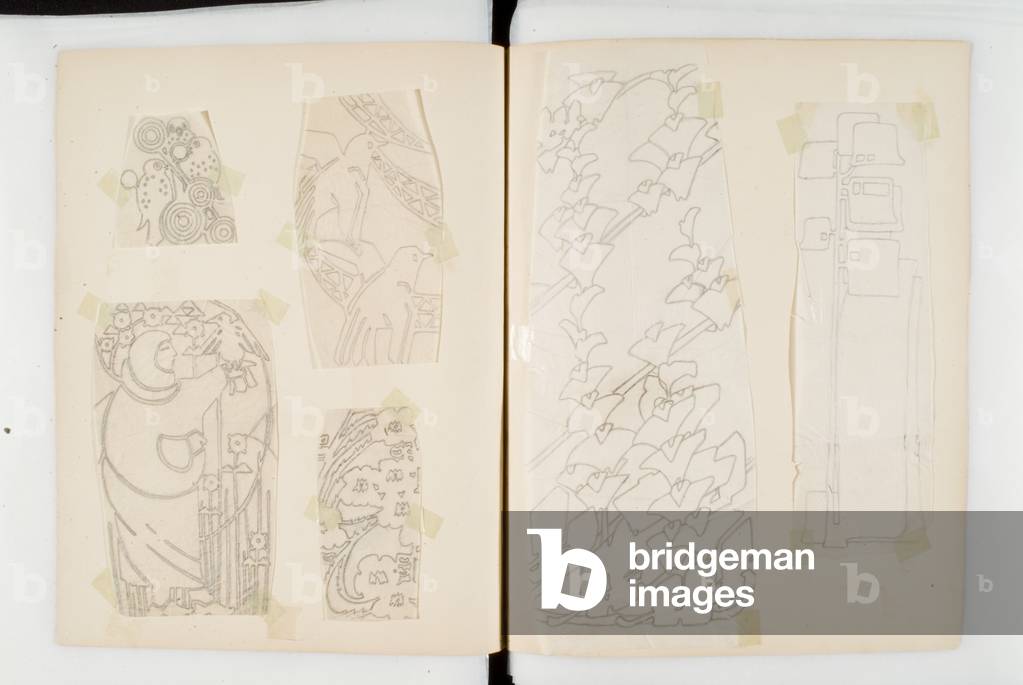 Album Of 400 Transfer Designs, With One colour Print (paper, pencil)
