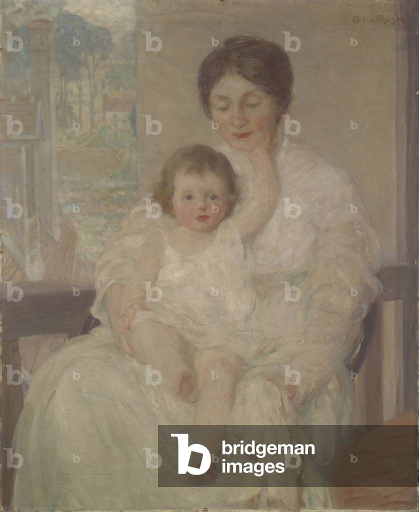 Image of Painting depicting On the Balcony (oil on canvas), 20th century by Olive Rush