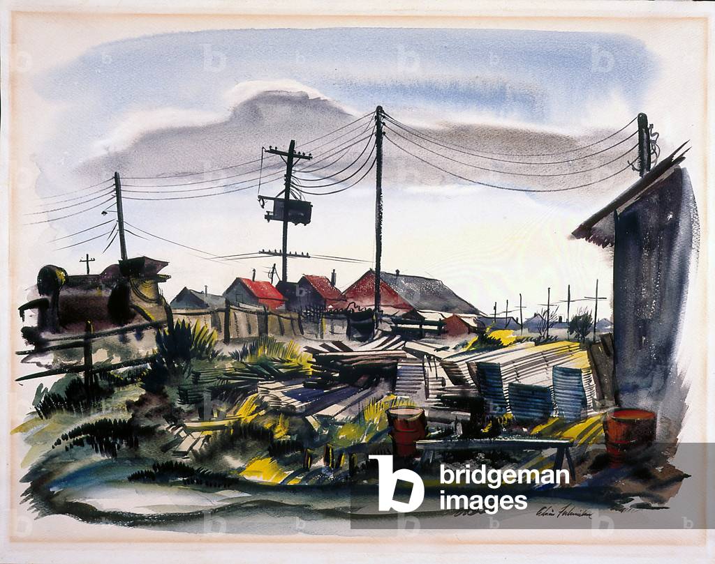Lumber Camp (watercolour on off-white paper)