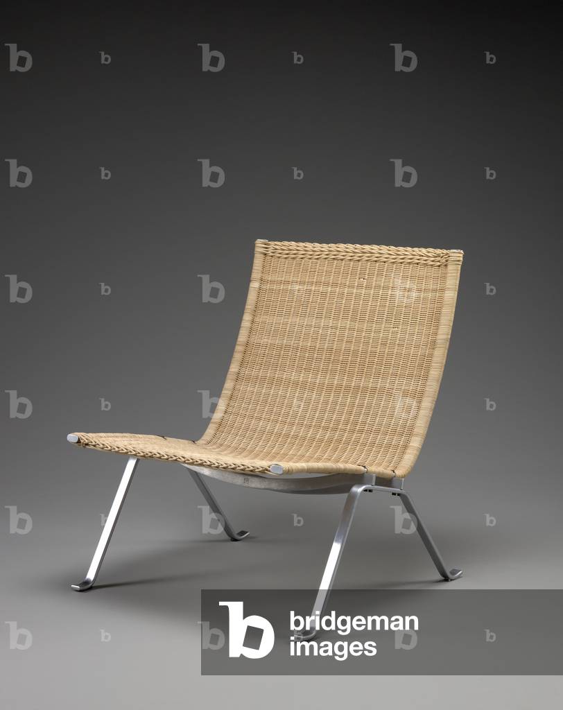 Pk 22 Lounge Chair (chrome-plated steel, cane)
