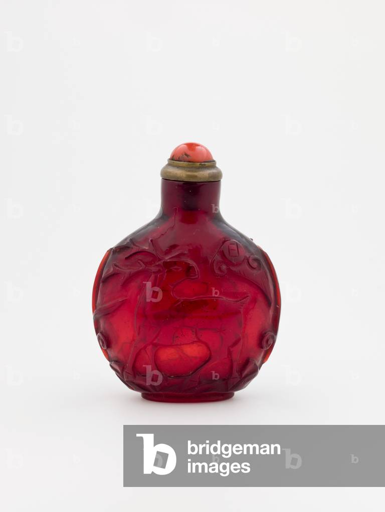 Snuff bottle with lid (glass)