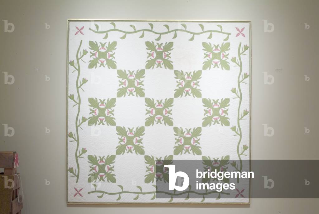 Quilt, Oak Leaves (cotton, appliquéd)