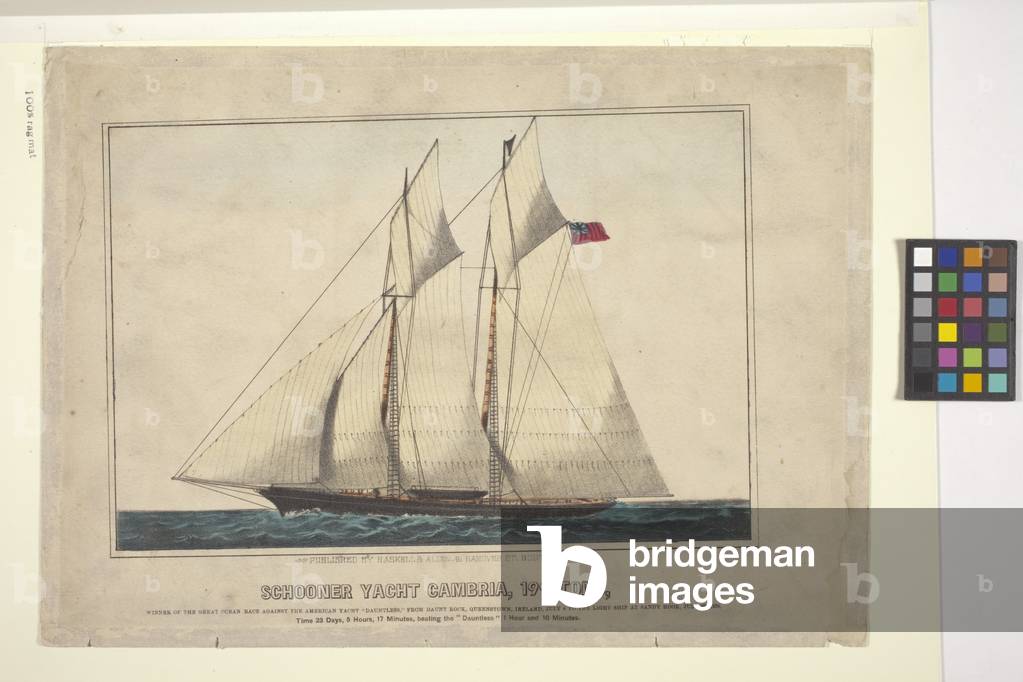 Schooner Yacht Cambria, 199 Tons (hand-coloured lithograph)