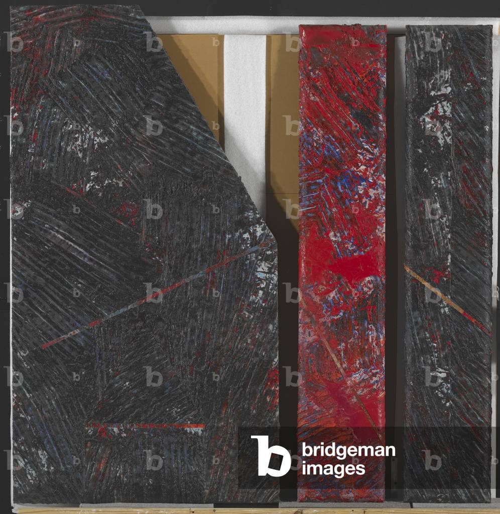 Red & Black: Raven #3, 1981 (acrylic on canvas with collage)