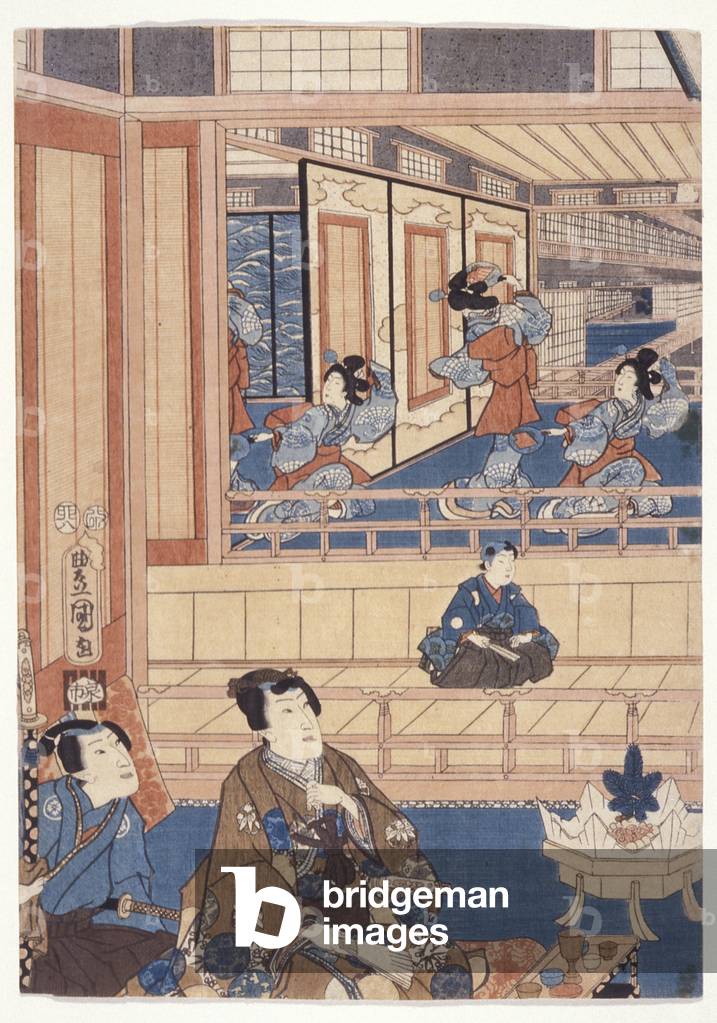 Genji (colour woodcut)