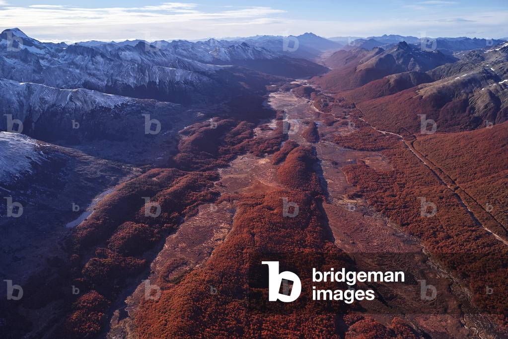 Air view of Tierra del Fuego National Park, Argentina