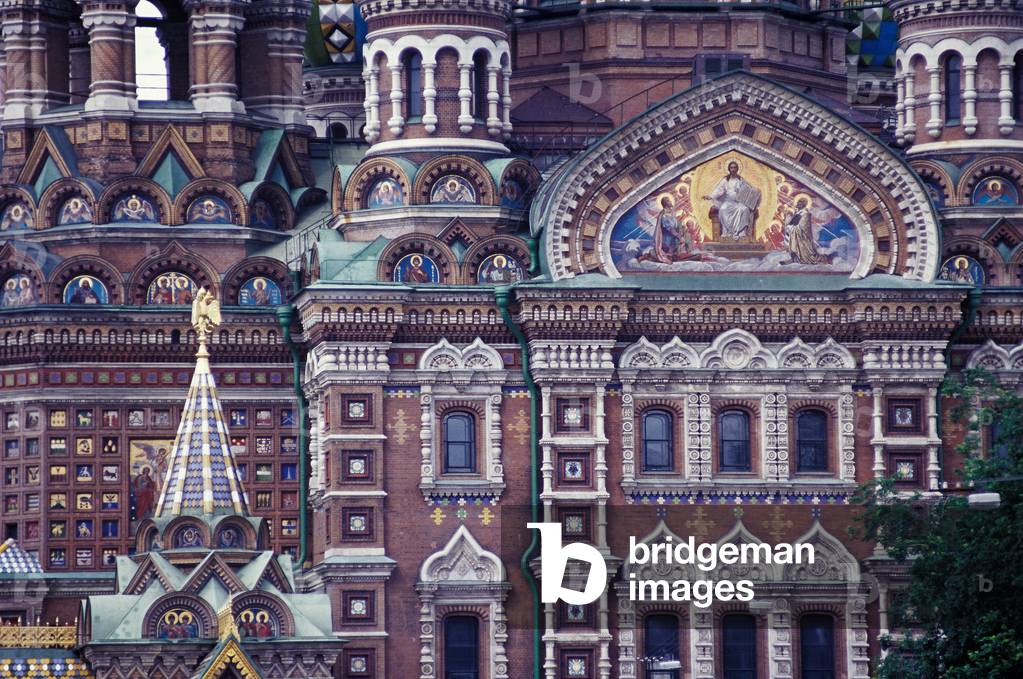 View of the Cathedrale Saint-Savior-on-Blood-Verse (or Cathedrale of the Resurrection of Christ or Holy Savior on the Verse Blood) in Saint-Petersburg (Saint-Petersburg), Russia