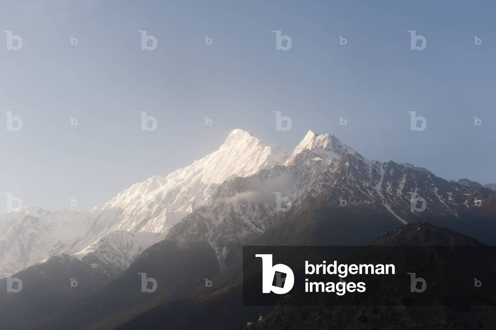 Mount Nilgiri North; 7061 m; in the morning light; in Jomsom; Lower Mustang; Nepal; Asia
