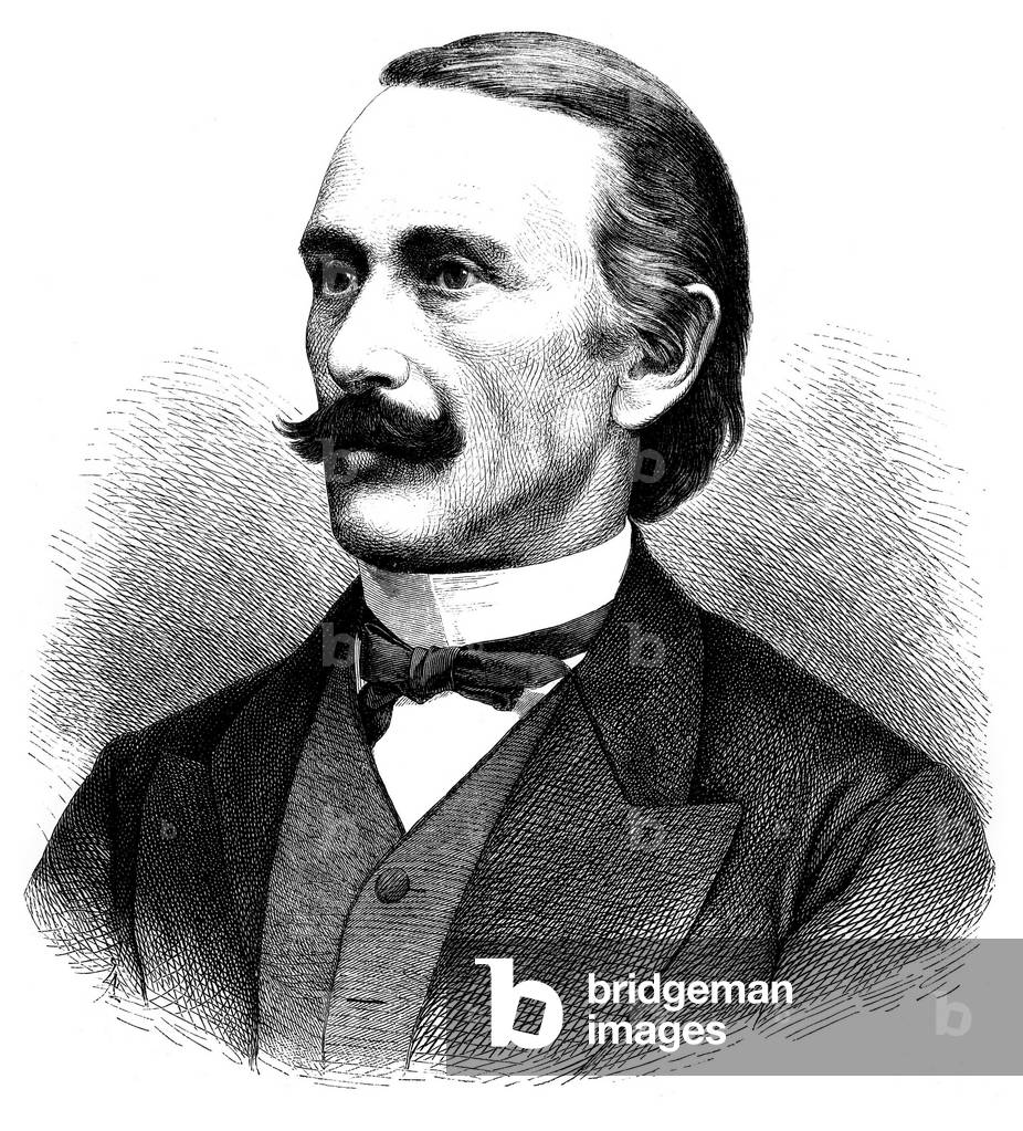 Bild von Zeichnung "Porträt von Oscar Ferdinand Peschel (1826-1875)" 1801, b/w