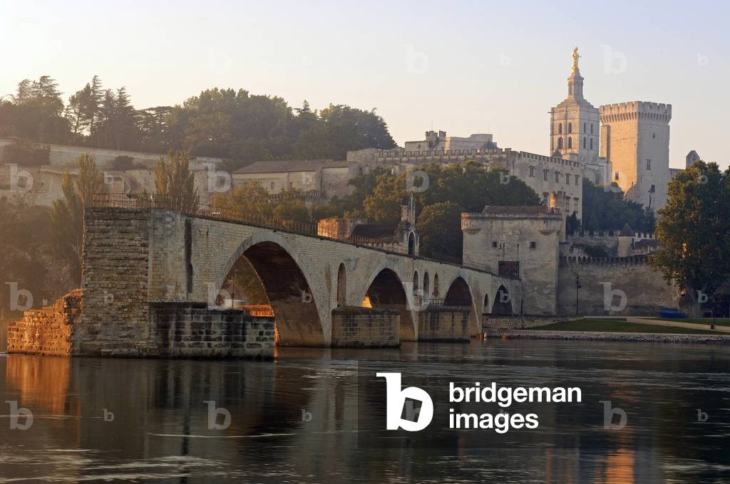 Image of Photography depicting Saint Benezet (Saint-Benezet) bridge over Rhone river