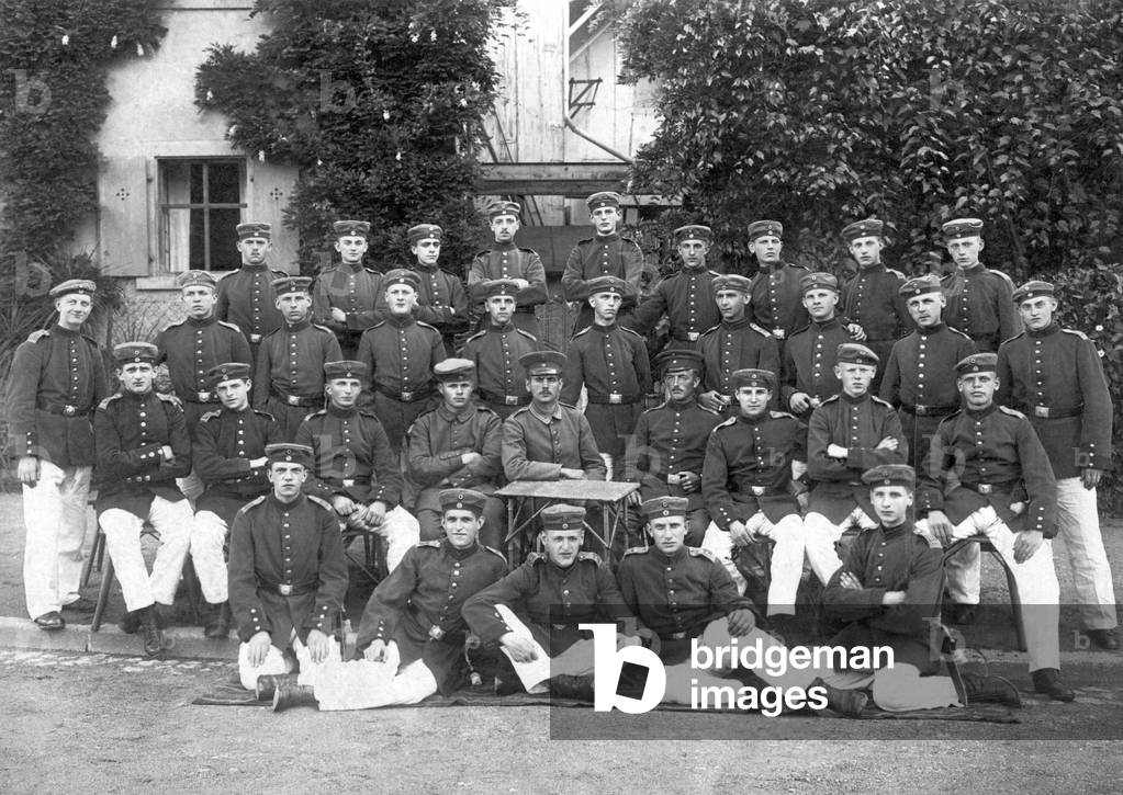 First World War (1914-1918): group photo of German army soldiers
