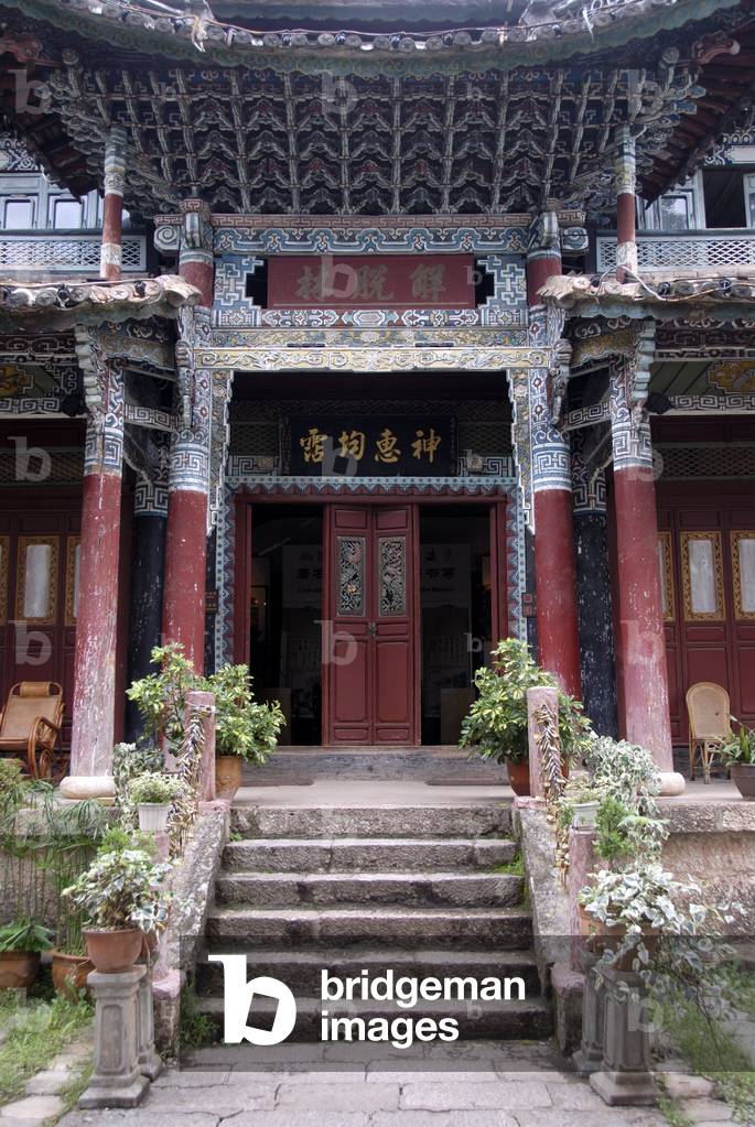 Entrance of an old pagoda; on the Black Dragon Pool; Lijiang; UNESCO World Heritage Site; Yunnan Province; People's Republic of China; Asia